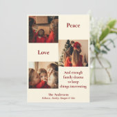 Drie foto's kerstkaart (Staand voorkant)