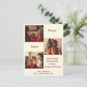 Drie foto's kerstkaart feestdagenkaart (Staand voorkant)