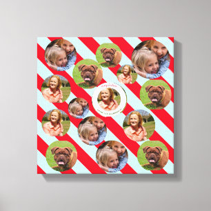 Drie foto's met speciale rode strepen voor kerstmi canvas afdruk