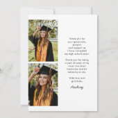 Drie foto's Modern Calligrafie Foto Afstuderen Bedankkaart (Achterkant)
