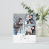 Drie foto's Modern minimalistische kerst Briefkaart (Staand voorkant)