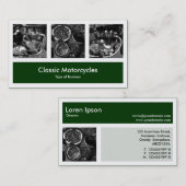 Drie foto's plus één - donkergroen visitekaartje (Voorkant / Achterkant)