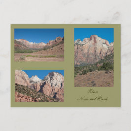 Drie foto's van het Nationaal Park Zion Briefkaart