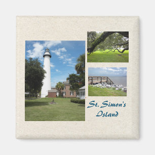 Drie foto's van St Simons Island Sjabloon Magneet