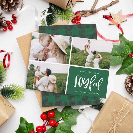 Drie foto's voor kerstmis, modern feestdagenkaart