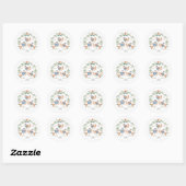 Drie Franse hennen 12 dagen kerstfolk Ronde Sticker (Vel)