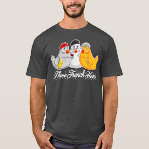 Drie Franse hennen 12 dagen kerstmis T-shirt
