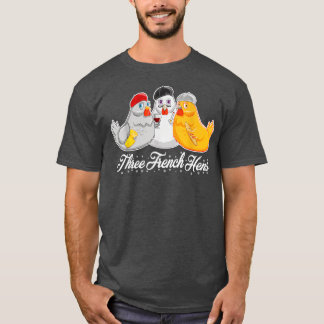 Drie Franse hennen 12 dagen kerstmis T-shirt
