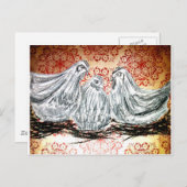 Drie Franse hennen Briefkaart (Voorkant / Achterkant)