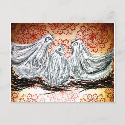 Drie Franse hennen Briefkaart (Voorkant)