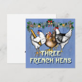 Drie Franse hennen Feestdagenkaart (Voorkant / Achterkant)