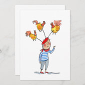 Drie Franse Hennen Kaart (Voorkant / Achterkant)