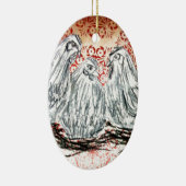 Drie Franse hennen Keramisch Ornament (Rechts)