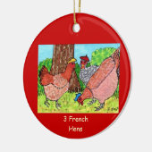 Drie Franse hennen Keramisch Ornament (Links)