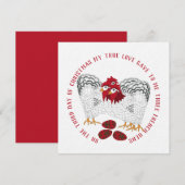 Drie Franse Hennen Kerstlied 12 Dagen Lied Feestdagenkaart (Voorkant / Achterkant)