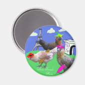 Drie Franse hennen Magneet (Voorkant / Achterkant)