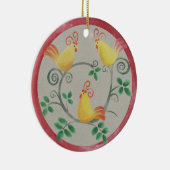 Drie Franse kerstsieraden Keramisch Ornament (Rechts)