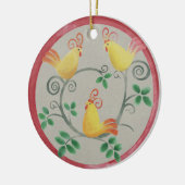 Drie Franse kerstsieraden Keramisch Ornament (Links)