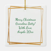 Drie Franse kippen gepersonaliseerde kerst Keramisch Ornament (Achterkant)