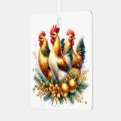 Drie Franse kippen gepersonaliseerde kerst Metalen Ornament (Voorkant links)