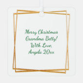 Drie Franse kippen gepersonaliseerde kerst Metalen Ornament (Achterkant)