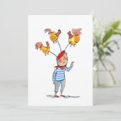 Drie Franse kippen Kaart (Staand voorkant)