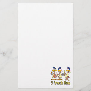 drie franse kippen op de derde kerstdag briefpapier