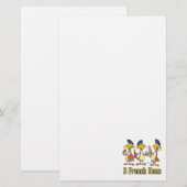 drie franse kippen op de derde kerstdag briefpapier (Voorkant / Achterkant)