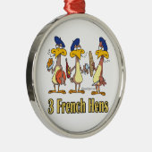 drie franse kippen op de derde kerstdag metalen ornament (Rechts)