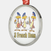 drie franse kippen op de derde kerstdag metalen ornament (Links)