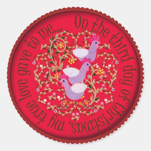 Drie Franse kippen Ronde Sticker (Voorkant)