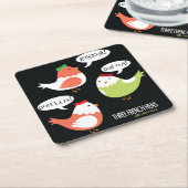 DRIE FRENCH HENS FUNNY CHRISTMAS ONDERZETTER (Schuin)