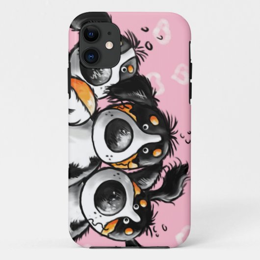 Drie Funny Bernese Mountain Dogs iPhone5 Hoesje (Achterkant)