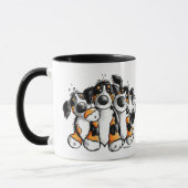 Drie Funny Bernese Mountain Dogs Mok (Links)