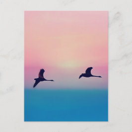 Drie ganzen in vlucht briefkaart