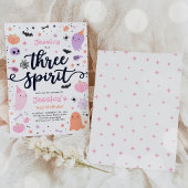 Drie Gedistilleerde Cute Halloween Ghost 3rd Birth Kaart