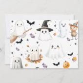 Drie Gedistilleerde Cute Halloween Ghost 3rd Birth Kaart (Achterkant)