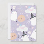 Drie Gedistilleerde Cute Halloween Ghost 3rd Birth Kaart (Achterkant)