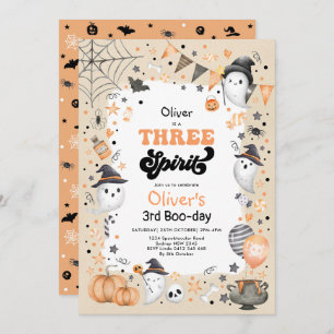 Drie Geest   Cute Halloween Ghost 3rd Birthday Kaart