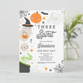 Drie Geest Halloween Ghost 3e Verjaardag Party Kaart (Staand voorkant)