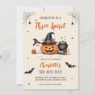 Drie Geest Schattige Halloween Geest 3e Verjaardag Kaart