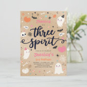 Drie Geestelijke  Halloween Ghost 3rd Birthday Kaart (Staand voorkant)