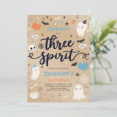 Drie Geestelijke  Halloween Ghost 3rd Birthday Kaart (Staand voorkant)