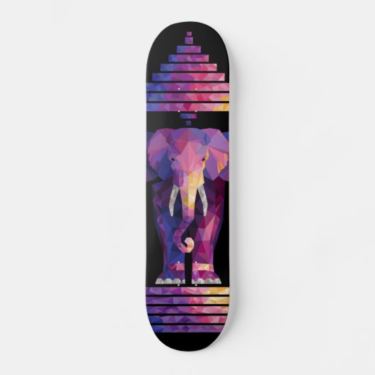 Drie gekleurde ellefante kunst skateboard (Voorkant)