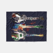 Drie gekleurde gitaren fleece deken (Voorkant (Horizontaal))