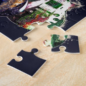 Drie gekleurde gitaren legpuzzel (Zijkant)