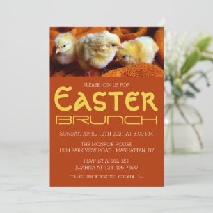 Drie gele kippen, geel en Oranje Pasgeborenen Aankondiging