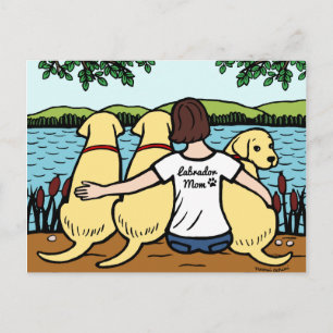 Drie Gele Labradors en Mam Briefkaart