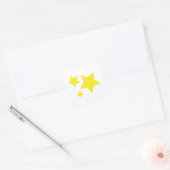 Drie gele sterren design vierkante sticker (Envelop)