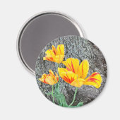 Drie gele Tulpen Sequel / Magneet (Voorkant / Achterkant)
